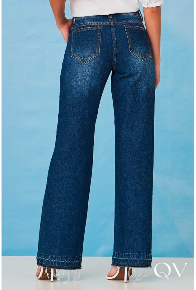 CALÇA JEANS FLARE LAVAGEM ESCURA - LUZIA FAZZOLLI CALÇA JEANS FLARE LAVAGEM ESCURA - LUZIA FAZZOLLI