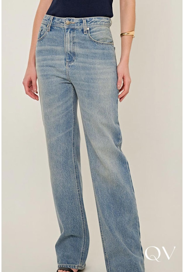 CALÇA JEANS RETA AZUL - LINDA DE MORRER CALÇA JEANS RETA AZUL - LINDA DE MORRER
