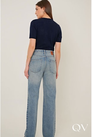 CALÇA JEANS RETA AZUL - LINDA DE MORRER CALÇA JEANS RETA AZUL - LINDA DE MORRER