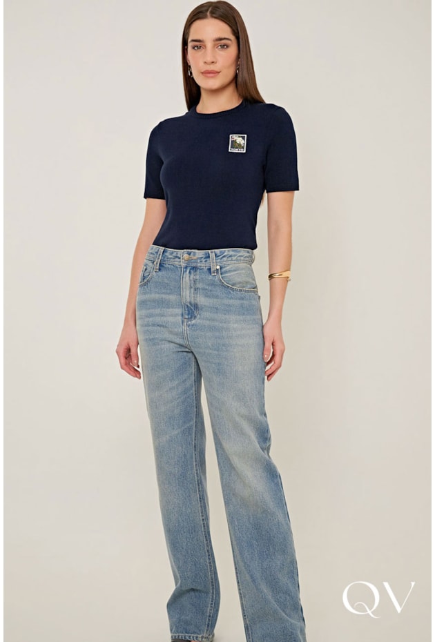 CALÇA JEANS RETA AZUL - LINDA DE MORRER CALÇA JEANS RETA AZUL - LINDA DE MORRER