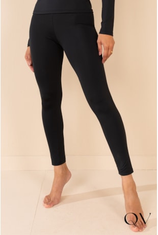 CALÇA LEGGING EM MALHA TÉRMICA PRETO - LEKAZIS