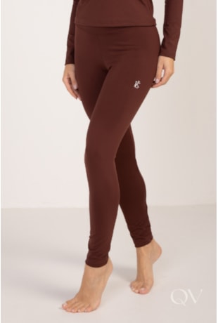 CALÇA LEGGING TÉRMICA EM MALHA MARROM - LEKAZIS