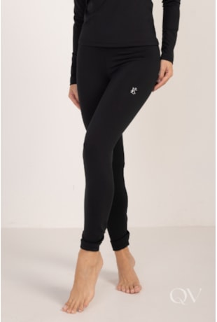 CALÇA LEGGING TÉRMICA EM MALHA PRETO - LEKAZIS