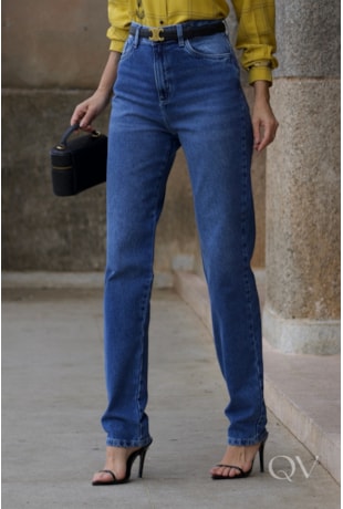 CALÇA MOM EM JEANS ESCURO - LUZIA FAZZOLLI
