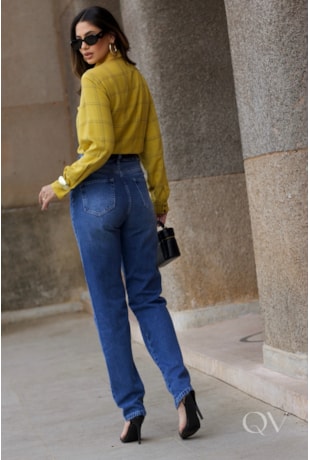 CALÇA MOM EM JEANS ESCURO - LUZIA FAZZOLLI