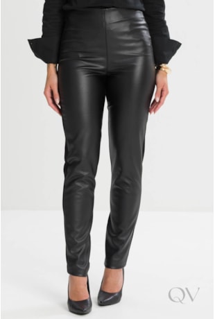 CALÇA MONTARIA EM VISCOSE E PU PRETO - TLIC RIO