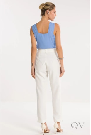 CALÇA RETA EM ALFAIATARIA OFF WHITE - TLIC RIO