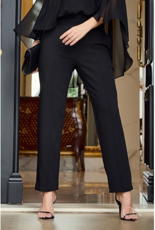 CALÇA RETA EM ALFAIATARIA PRETO - LUZIA FAZZOLLI