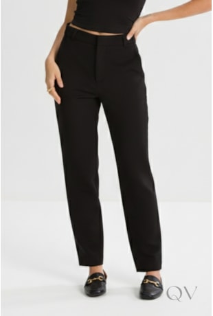 CALÇA RETA EM ALFAIATARIA PRETO - TLIC RIO