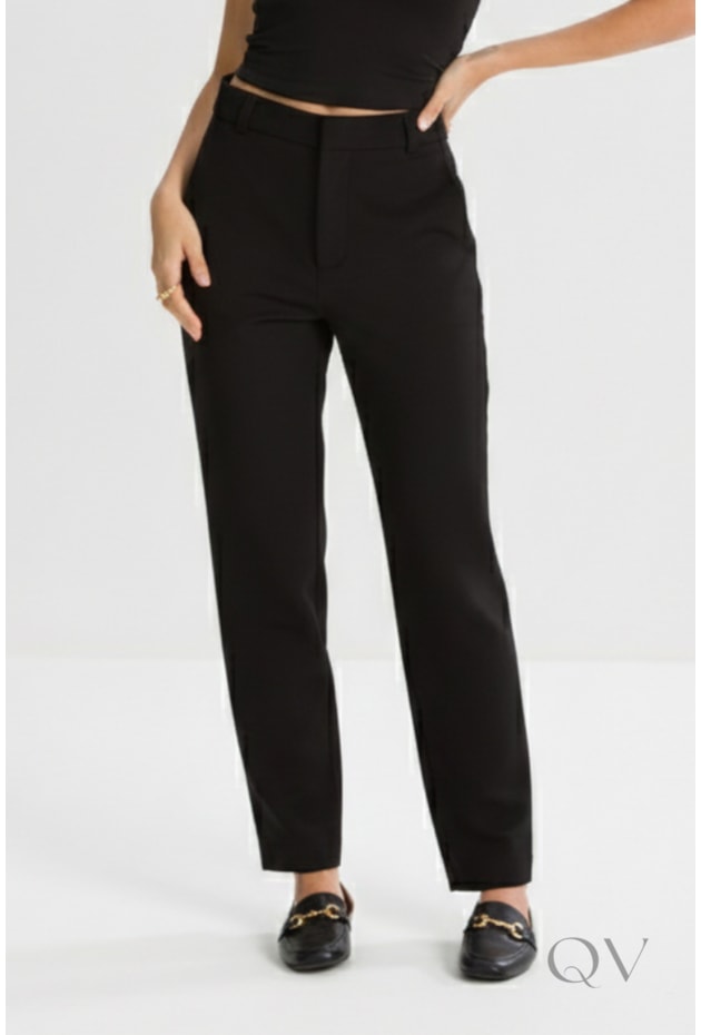 CALÇA RETA EM ALFAIATARIA PRETO - TLIC RIO