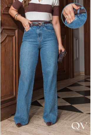 CALÇA RETA EM JEANS - LUZIA FAZZOLLI CALÇA RETA EM JEANS - LUZIA FAZZOLLI