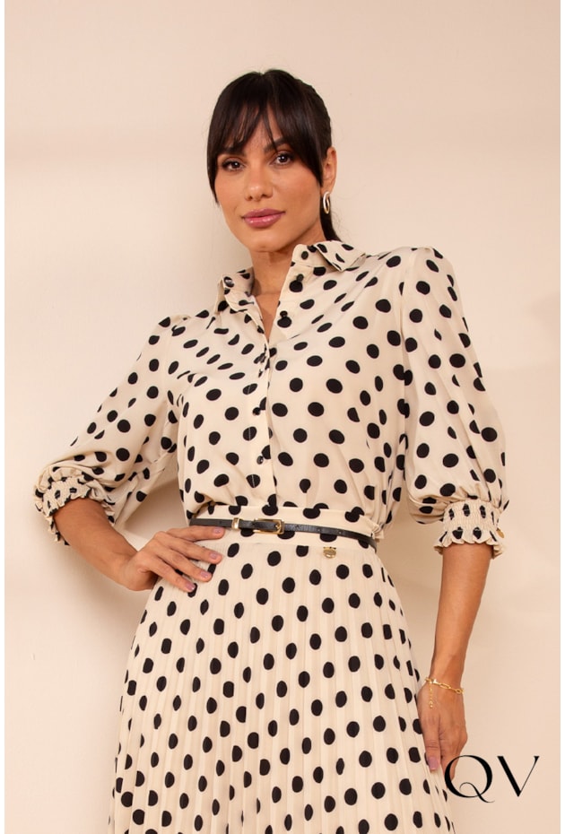 CAMISA ALONGADA DE POAS BEGE - LEKAZIS CAMISA ALONGADA DE POAS BEGE - LEKAZIS