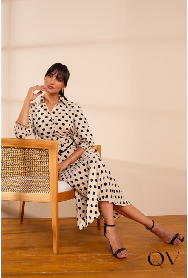 CAMISA ALONGADA DE POAS BEGE - LEKAZIS CAMISA ALONGADA DE POAS BEGE - LEKAZIS