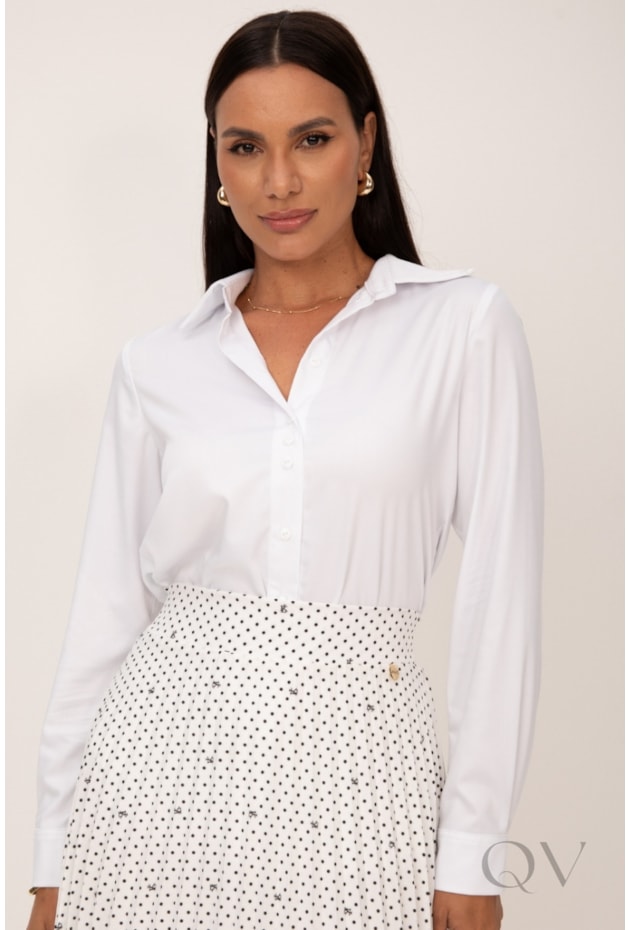 CAMISA ALONGADA EM FIBRA DE BAMBU BRANCO - LEKAZIS CAMISA ALONGADA EM FIBRA DE BAMBU BRANCO - LEKAZIS