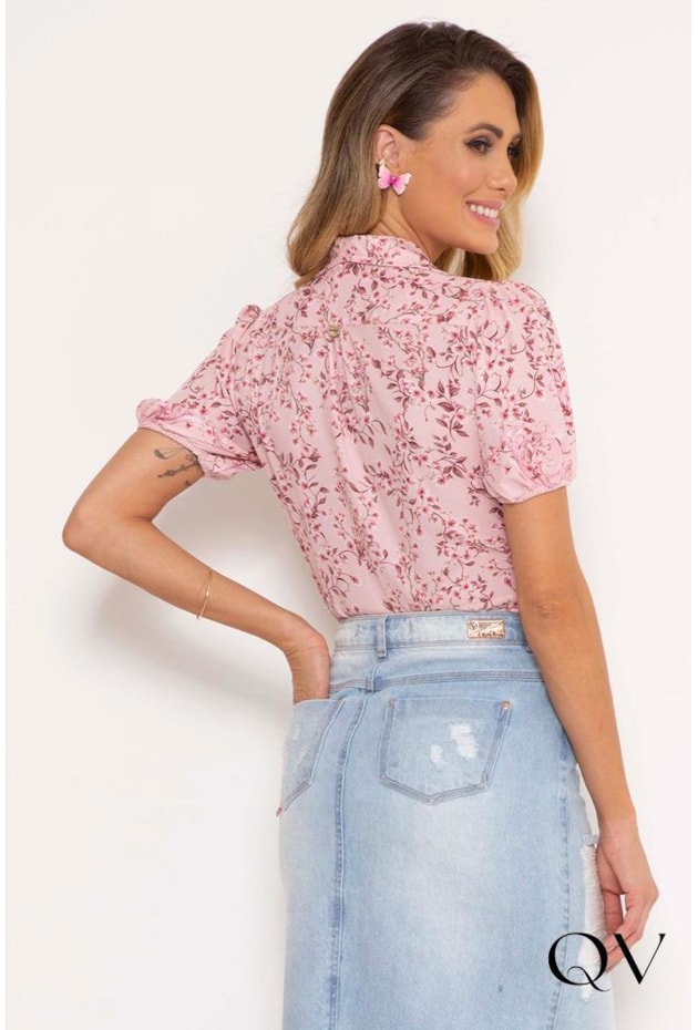 CAMISA AMARRAÇÃO ESTAMPADA ROSA - LAURA ROSA CAMISA AMARRAÇÃO ESTAMPADA ROSA - LAURA ROSA