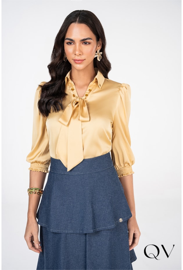 CAMISA AMARRAÇÃO REMOVÍVEL DOURADO - VIA TOLENTINO CAMISA AMARRAÇÃO REMOVÍVEL DOURADO - VIA TOLENTINO
