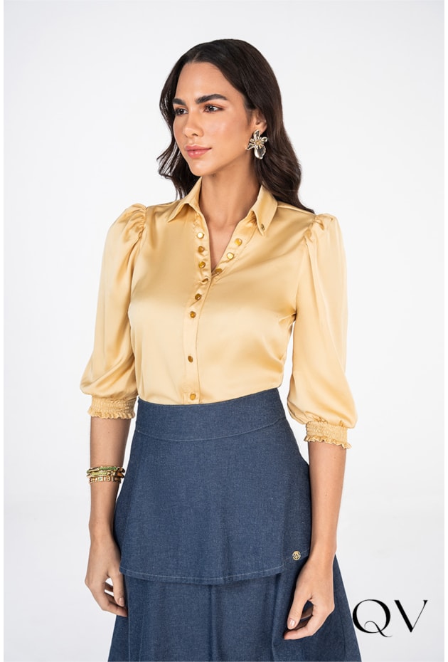 CAMISA AMARRAÇÃO REMOVÍVEL DOURADO - VIA TOLENTINO CAMISA AMARRAÇÃO REMOVÍVEL DOURADO - VIA TOLENTINO