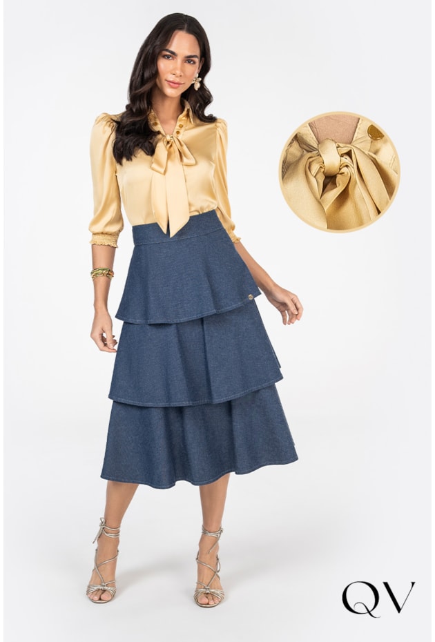 CAMISA AMARRAÇÃO REMOVÍVEL DOURADO - VIA TOLENTINO CAMISA AMARRAÇÃO REMOVÍVEL DOURADO - VIA TOLENTINO