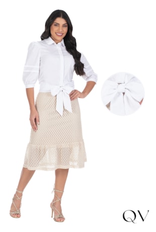 CAMISA BORDADO PÉROLAS BRANCO - HAPUK