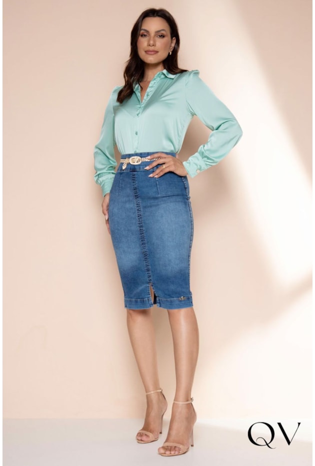 CAMISA CETIM MANGA LONGA VERDE - LEKAZIS CAMISA CETIM MANGA LONGA VERDE - LEKAZIS