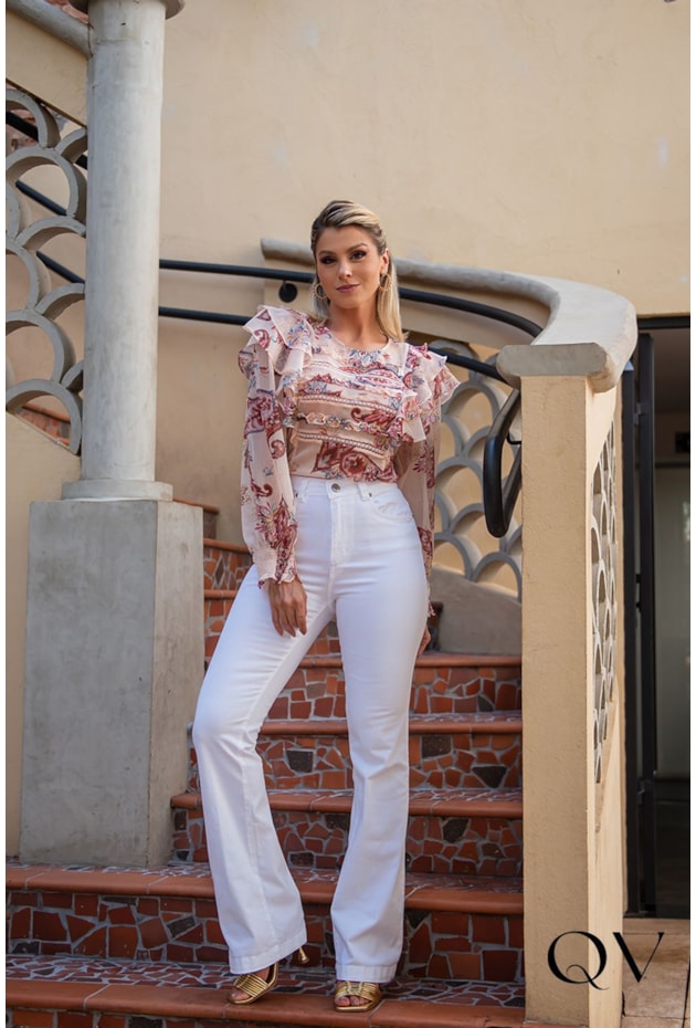 CAMISA CHIFFON ESTAMPA PAISLEY NUDE - LUZIA FAZZOLLI CAMISA CHIFFON ESTAMPA PAISLEY NUDE - LUZIA FAZZOLLI