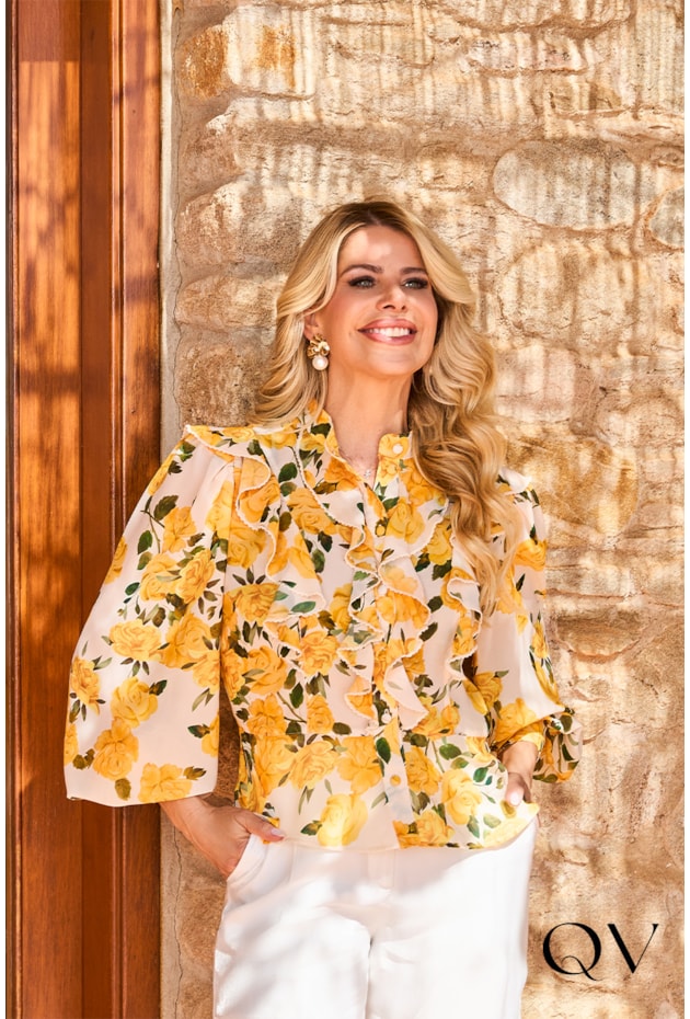 CAMISA CHIFFON ESTAMPADO FLORAL - LUZIA FAZZOLLI CAMISA CHIFFON ESTAMPADO FLORAL - LUZIA FAZZOLLI