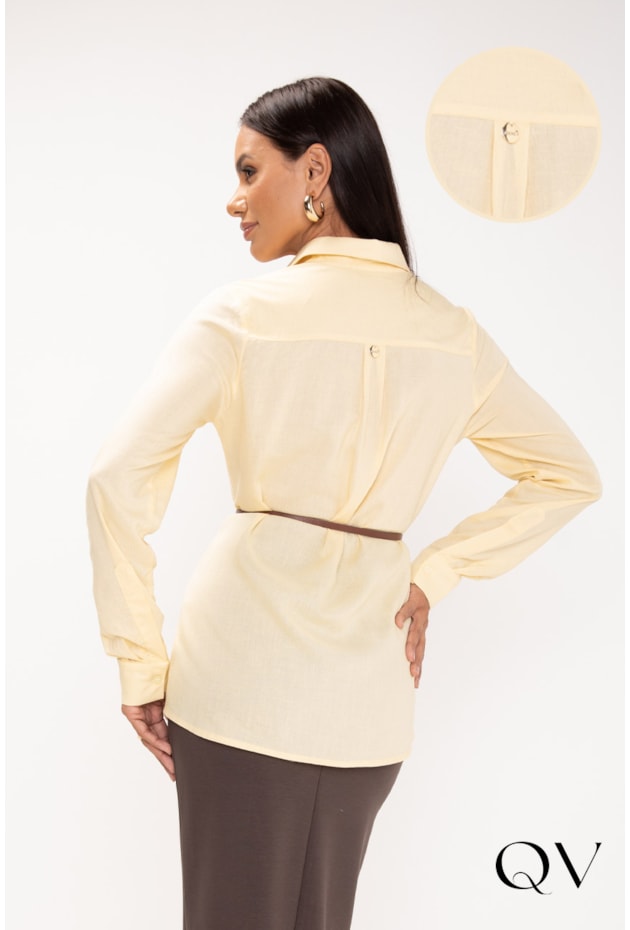 CAMISA CLÁSSICA DE CAMBRAIA AMARELO - LEKAZIS CAMISA CLÁSSICA DE CAMBRAIA AMARELO - LEKAZIS