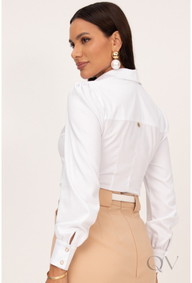 CAMISA CLÁSSICA EM FIBRA DE BAMBU BRANCO - LEKAZIS