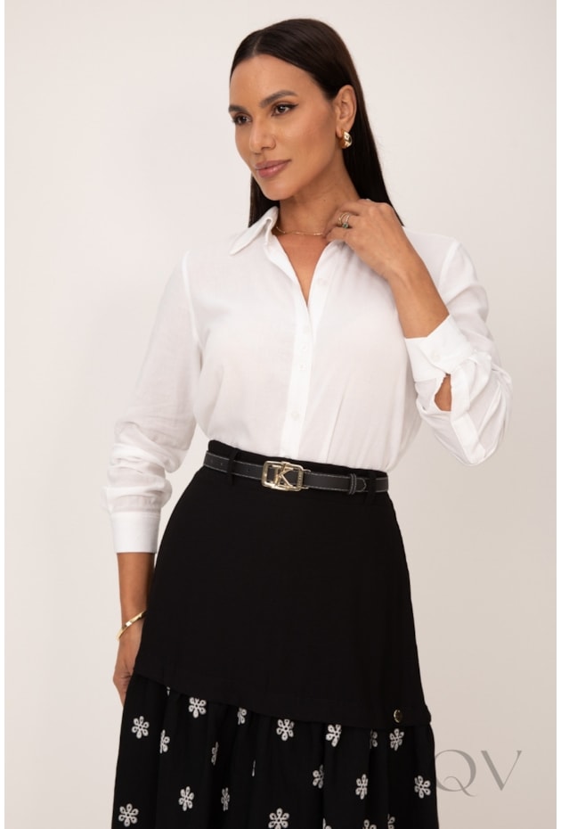 CAMISA CLÁSSICA EM VISCOLINHO OFF WHITE - LEKAZIS