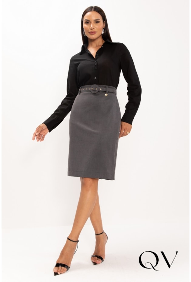 CAMISA CLÁSSICA EM VISCOLINHO PRETO - LEKAZIS