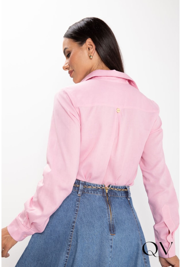 CAMISA CLÁSSICA EM VISCOLINHO ROSA BALLET - LEKAZIS CAMISA CLÁSSICA EM VISCOLINHO ROSA BALLET - LEKAZIS