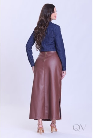 CAMISA COM MANGA LONGA EM JEANS ESCURO - HAPUK