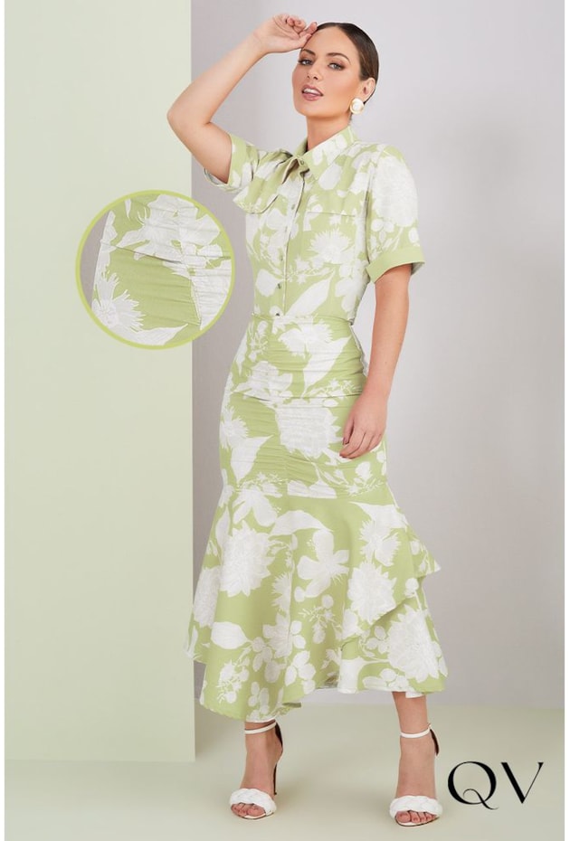 CAMISA CREPE ESTAMPA COM BOLSOS VERDE - TITANIUM JEANS CAMISA CREPE ESTAMPA COM BOLSOS VERDE - TITANIUM JEANS