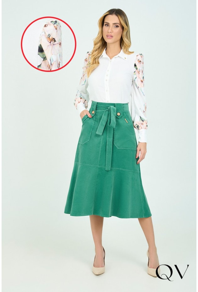 CAMISA CREPE MANGA ESTAMPADA OFF WHITE - VIA TOLENTINO CAMISA CREPE MANGA ESTAMPADA OFF WHITE - VIA TOLENTINO