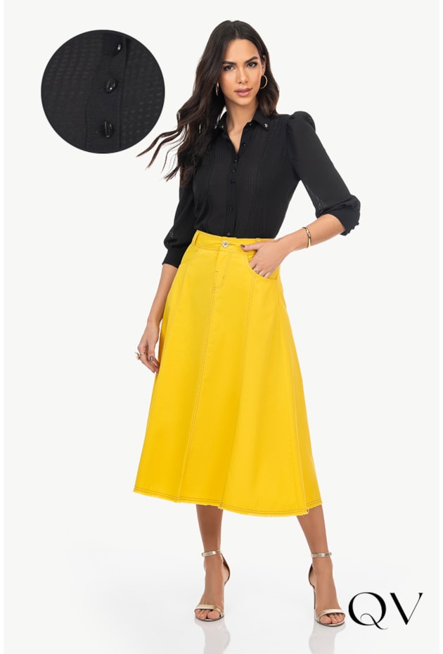 CAMISA CREPE VICHY PRETO - VIA TOLENTINO CAMISA CREPE VICHY PRETO - VIA TOLENTINO