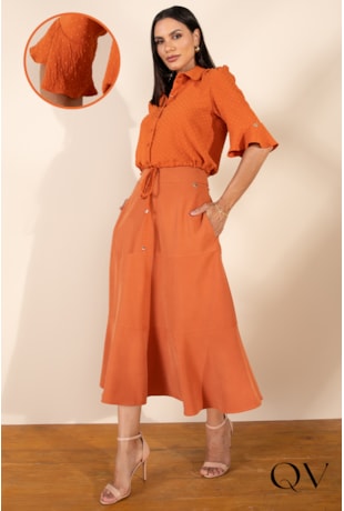 CAMISA CROPPED BOMBER TERRACOTA - LEKAZIS CAMISA CROPPED BOMBER TERRACOTA - LEKAZIS