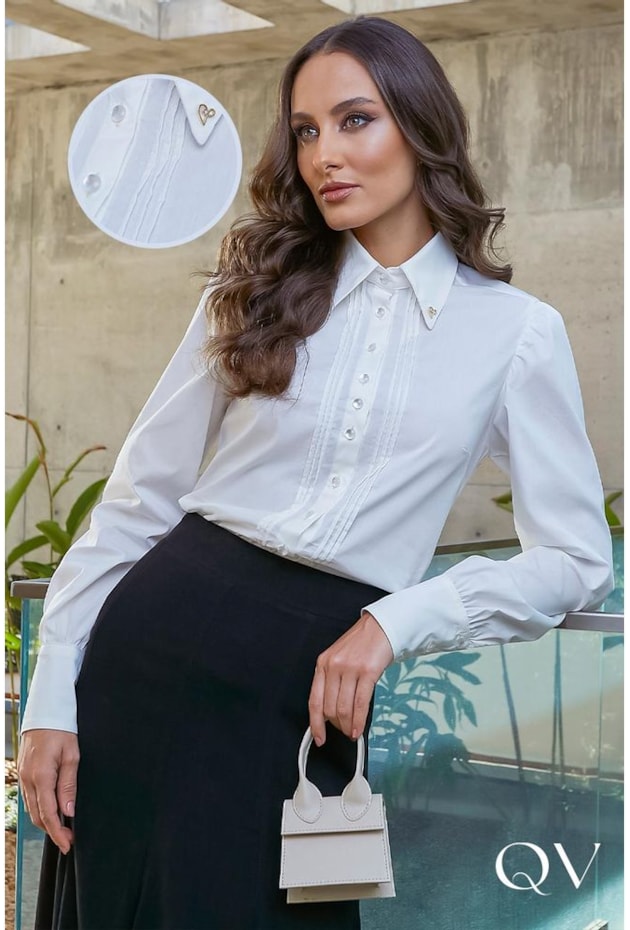 CAMISA DETALHE DE NERVURA NA LATERAL OFF WHITE - JANY PIM CAMISA DETALHE DE NERVURA NA LATERAL OFF WHITE - JANY PIM