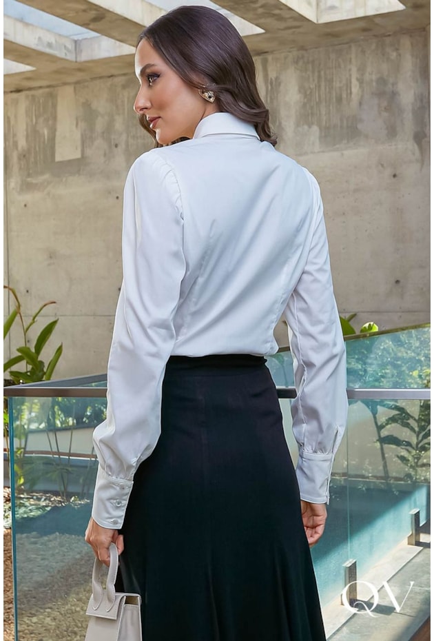 CAMISA DETALHE DE NERVURA NA LATERAL OFF WHITE - JANY PIM CAMISA DETALHE DE NERVURA NA LATERAL OFF WHITE - JANY PIM