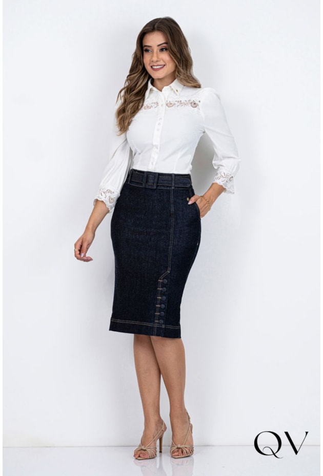 CAMISA DETALHE EM RENDA OFF WHITE - VIA TOLENTINO CAMISA DETALHE EM RENDA OFF WHITE - VIA TOLENTINO