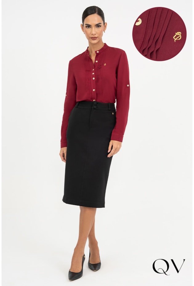 CAMISA DETALHES NERVURA BORDÔ - VIA TOLENTINO CAMISA DETALHES NERVURA BORDÔ - VIA TOLENTINO