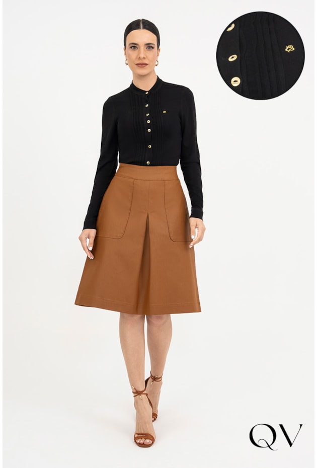 CAMISA DETALHES NERVURA PRETO - VIA TOLENTINO CAMISA DETALHES NERVURA PRETO - VIA TOLENTINO