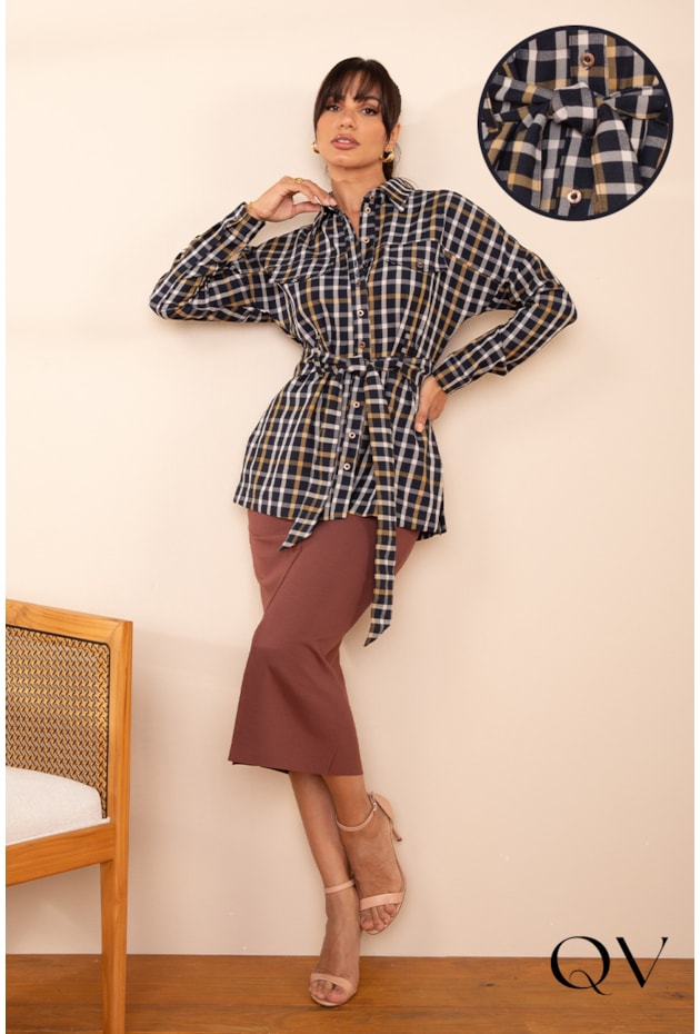 CAMISA EM ALFAIATARIA XADREZ MARINHO - LEKAZIS CAMISA EM ALFAIATARIA XADREZ MARINHO - LEKAZIS