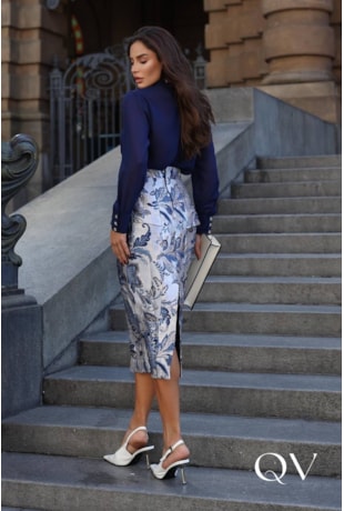 CAMISA EM CHIFFON LISO GOLA LAÇO MARINHO - LUZIA FAZZOLLI CAMISA EM CHIFFON LISO GOLA LAÇO MARINHO - LUZIA FAZZOLLI