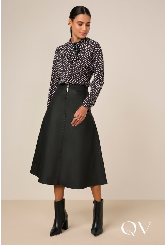 CAMISA EM CREPE COM LAÇO ESTAMPADO - TITANIUM JEANS CAMISA EM CREPE COM LAÇO ESTAMPADO - TITANIUM JEANS