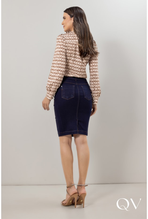 CAMISA EM CREPE ESTAMPA EXCLUSIVA - LAURA ROSA