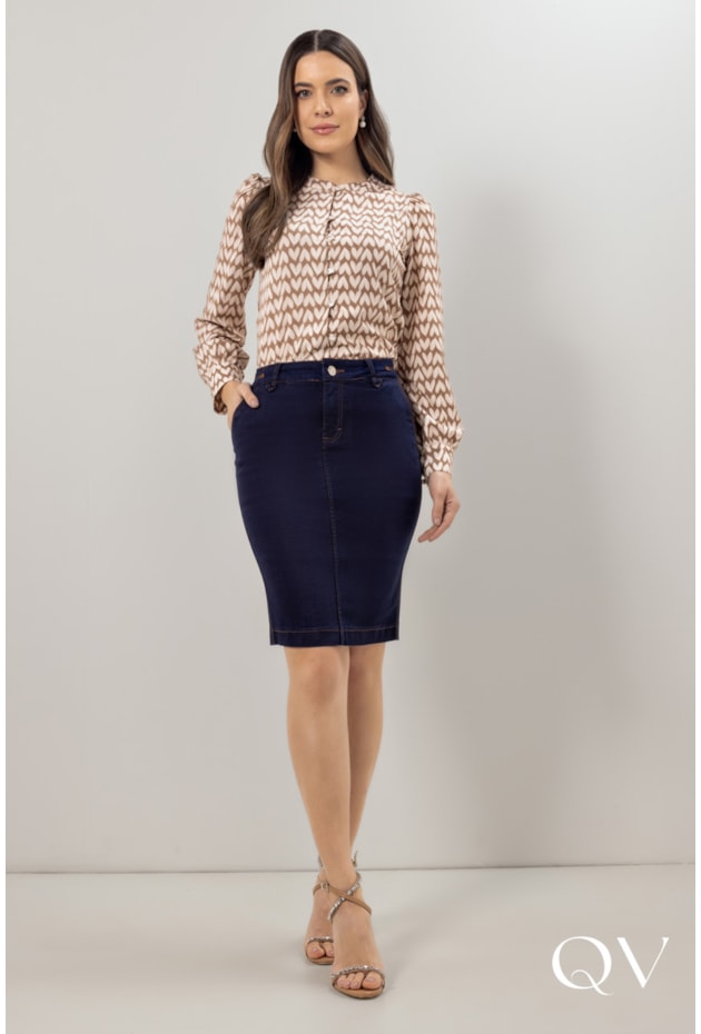 CAMISA EM CREPE ESTAMPA EXCLUSIVA - LAURA ROSA