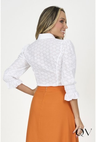 CAMISA EM LAISE OFF WHITE - VIA TOLENTINO