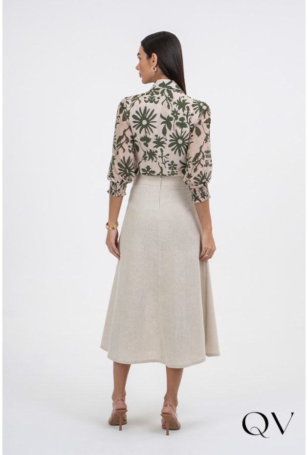 CAMISA EM TECIDO PLANO ESTAMPADO ROSE - VIA TOLENTINO CAMISA EM TECIDO PLANO ESTAMPADO ROSE - VIA TOLENTINO