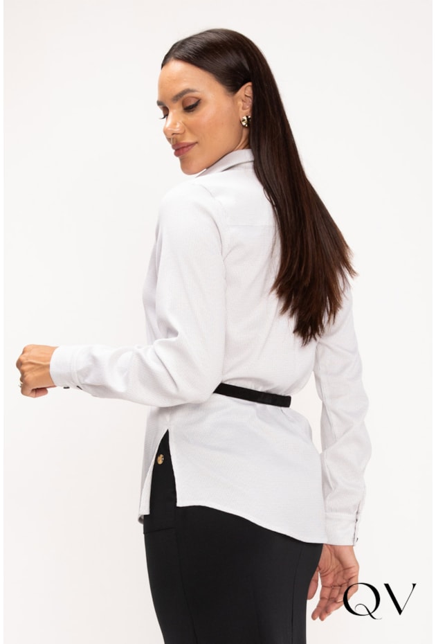 CAMISA EM TRICOLINE BORDADO BRANCO - LEKAZIS CAMISA EM TRICOLINE BORDADO BRANCO - LEKAZIS
