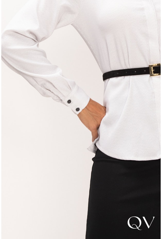 CAMISA EM TRICOLINE BORDADO BRANCO - LEKAZIS CAMISA EM TRICOLINE BORDADO BRANCO - LEKAZIS